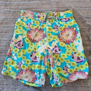 Vilebrequin Moorea Swim Trunks Mens XL Turquoise Fish Sea Anemone Board Shorts